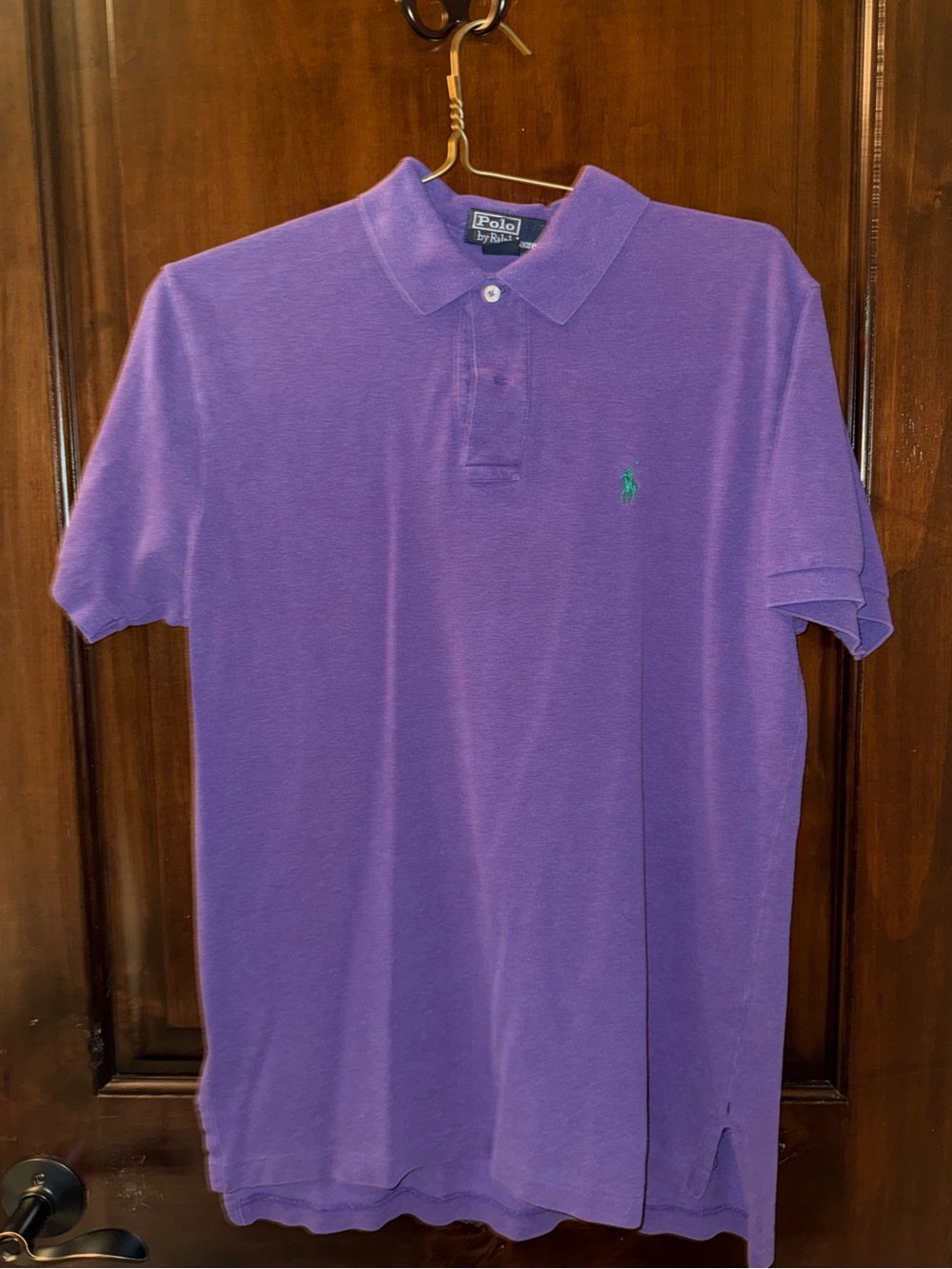 Ralph Lauren Purple Polo Shirt with Contrast Logo